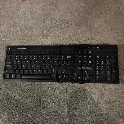 Teclado de computadora Compaq PS/2 negro 104 teclas con cable PR1101 Foto 1 de 2