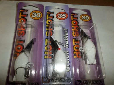 3 Luhr Jensen Hot Shot 35 Rattle & Two 30 Crankbait Lures 3 Baits Black & White - Image 1 of 2