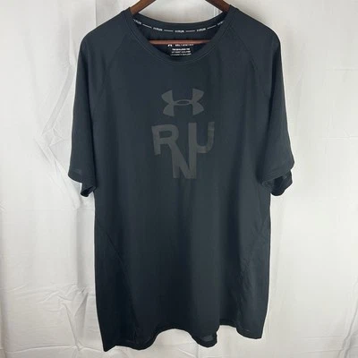 Camiseta Under Armour Qualifier Glare Manga Corta Hombre Camiseta para Correr Negra Talla 3XL Foto 1 de 4