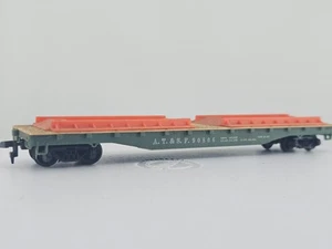 USED Tyco HO Scale Flat Car Santa Fe ATSF #90806 Model Train NO LOAD NO BOX - Picture 1 of 12