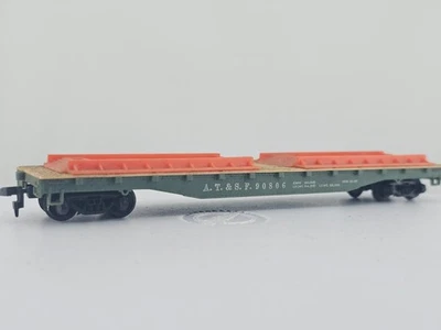 USED Tyco HO Scale Flat Car Santa Fe ATSF #90806 Model Train NO LOAD NO BOX - Image 1 of 4