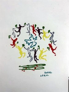 Pablo Picasso modern klassisch Le Ronde Teller signiert datiert Siebdruck Kunst - Bild 1 von 3