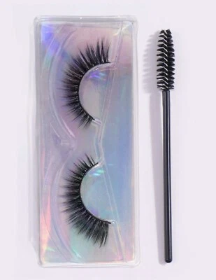 1 PAIR VOLUMIZER FALSE EYELASHES + 1 BRUSH + 1 STORAGE BAG Fake REUSABLE Makeup - Image 1 of 3