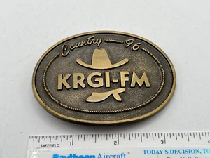 Vintage Country 96 KRGI-FM Radio Station Grand Island, Nebraska NE Belt Buckle - Picture 1 of 3