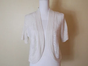 New Ecru White Bolero Short Sweater Womens Size XL 16-18 - Picture 1 of 5