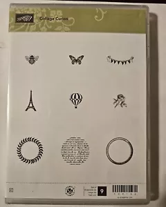 Stampin Up COLLAGE CURIOS Eiffel Tower Bee Butterfly Banner Rose Retired NEW - Picture 1 of 1