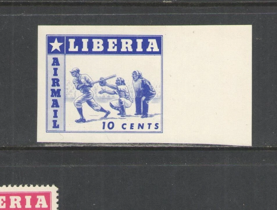 Catálogo Scott LIBERIA 1955 # C88 ROJO MARRÓN OMITIDO ERROR IMP sello BÉISBOL MNH Foto 1 de 1