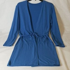 Cornflower Blue Double Pocket Bathrobe - Picture 1 of 8