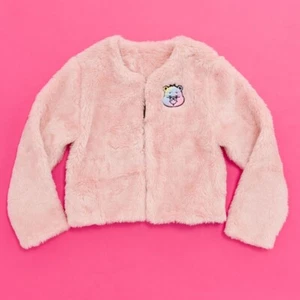 Official Care Bears Care-A-Lot Pink Faux Fur Jacket : L-XL - Picture 1 of 4