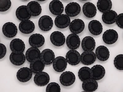 Lote de 8 botones geométricos redondos negros vintage de 20 mm hechos en Italia B69-9 Foto 1 de 4