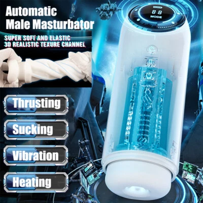 Masturbadores masculinos automáticos manos libres ventosa empuje acariciador hombres juguete sexual Foto 1 de 4