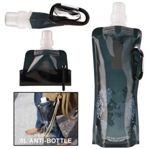 1Pc Cups Bag Folding Plastic Collapsible Outdoor Sport Portable Water Bottle*AU