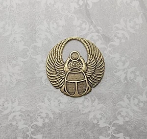 Brass Scarab Stampings - 2530FF. - Picture 1 of 3