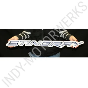 CORBETA PARED STINGRAY SCRIPT METAL LETRERO COMPLETO 32" X 2.8" TAMAÑO GARAJE PERSONALIZADO - Imagen 1 de 6