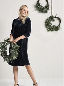 NEU MIT ETIKETT SEASALT CLIFTON HILL SEIDE SAMT KLEID UK10 £120 - Bild 1 von 9