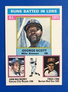 1976 Topps #196 A.L. RBI Leaders Scott Mayberry Lynn c NM+ - Picture 1 of 2