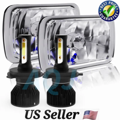 For 82-93 Chevy S10 Blazer GMC S15 7X6 INCH Square LED Headlight Hi/Lo DRL - Imagem 1 de 4