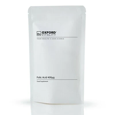 OXFORD VITALITY Folsäuretabletten 400μg: Vitamin B9 Schwangerschaftsunterstützung Komplex allgemeine Gesundheit