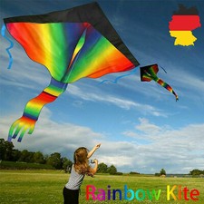 Rainbow Kite 100M Drachenschnur und Spannweite Großer Kinder Drachen 210T DE