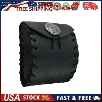 Bolso Cinturón de Cuero Medieval Cintura Renacentista Bolsa de Almacenamiento de Monedas Mini Cartera Marrón Foto 1 de 4