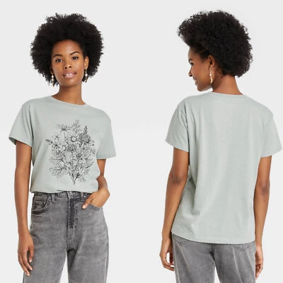 XXL - Camiseta gráfica manga corta bondad para mujer - verde salvia Foto 1 de 4