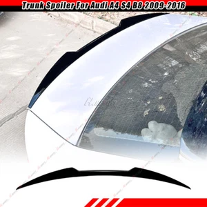 Para Audi A4 S4 RS4 B8 2008-2016 1X Negro Brillante Bota Trasera Alerón Labio Ala - Imagen 1 de 7