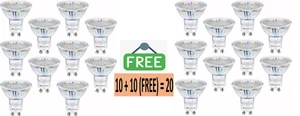 10 X GU10 4W 450lm, COOL White Non-dimmable LED Bulbs - Picture 1 of 11