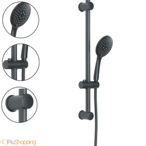 SALISCENDI ASTA SET COLONNA DOCCIA CON SOFFIONE 3 GETTI DOCCETTA 60 CM ACCIAIO - Bild 1 von 5