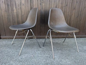 Charles Eames Fiberglas Stuhl braun 60s Vintage 60er chrom Herman Miller 1/2 - Bild 1 von 19