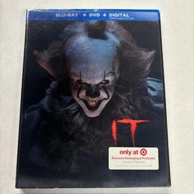 Stephen King It (Blu-ray, DVD 2017) Target Exclusive Lenticular Slip & Postcards Foto 1 de 4