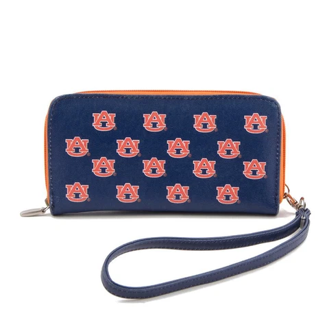Ladies Auburn University Tigers Wristlet Womens Leather Wallet Cellphone Money Cover
