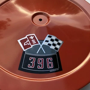 LIMPIADOR DE AIRE Chevrolet 396 Banderas 14" REDONDO 4 BBL BLANCO Filtro Naranja Top Chevy - Imagen 1 de 7
