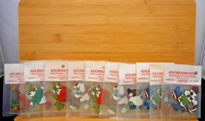 10 Vintage 1980 Christmas Glass Tiles Ornaments Danalco NIP RARE SHIPS IN BOX - Picture 1 of 5
