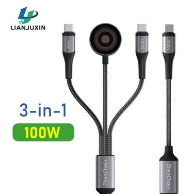 Zhenchain 3 IN 1 100W Multi Function Fast Charger Cable Cord  For iPhone iWatch - Image 1 of 4