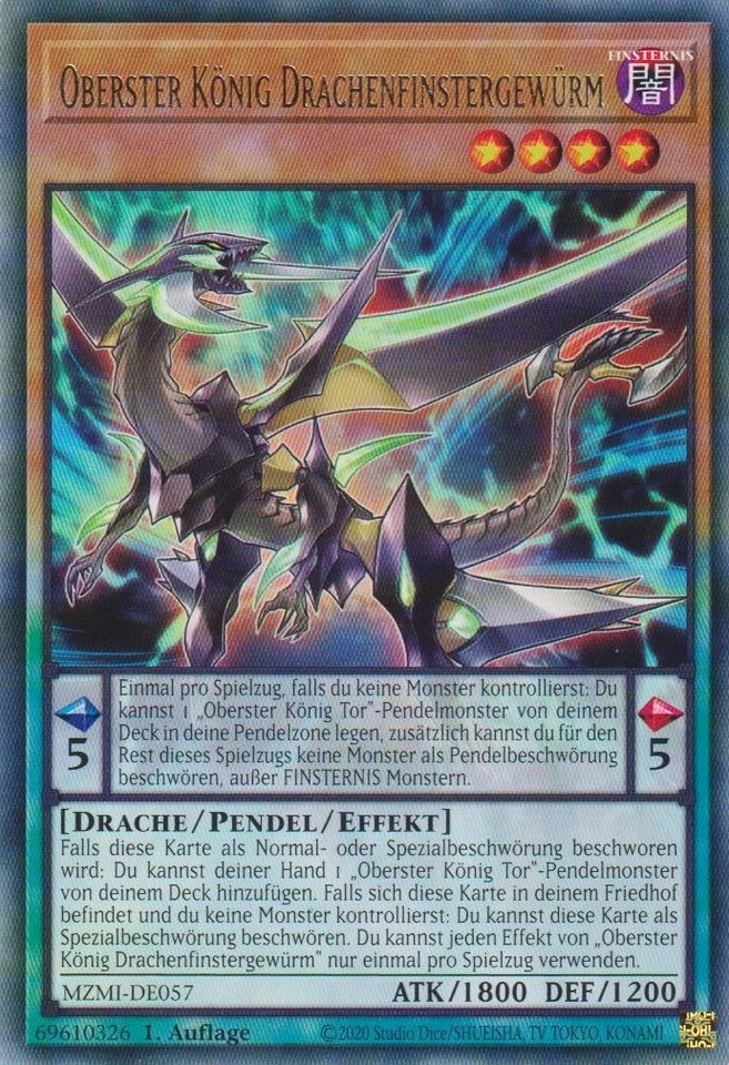 Yu-Gi-Oh! Karte - Oberster König Drachenfinstergewürm MZMI-DE057 - Near Mint - Bild 1 von 1
