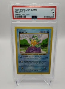 Squirtle 1999 Pokemon Game #63 PSA 5 VG-EX Shadowless Rare - Picture 1 of 2