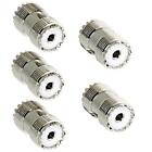 Pl259 Barrel Connector 5 Pack Uhf Female To Female Coax Coaxial Adapter Coupler