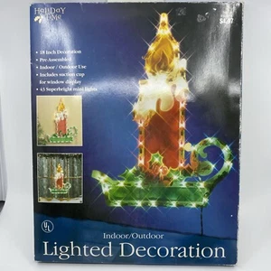Vintage Holiday Plastic Light Up Hanging Candle 43 Mini Lights Indoor/Outdoor - Picture 1 of 3