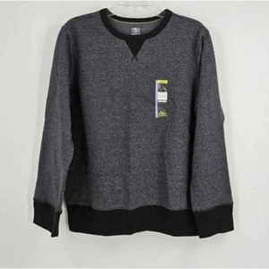 New Athletic Works Boys Fleece Crew Black Gray Sweatshirt Sz XL (14-16) Husky - Picture 1 of 5