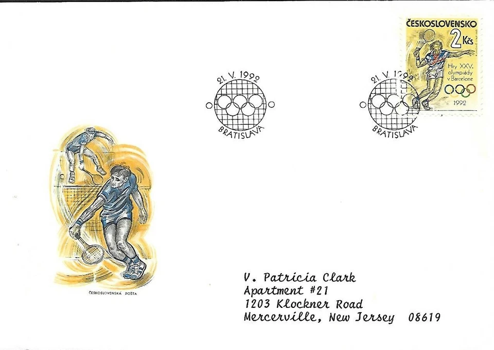 CZECHOSLOVAKIA 1992 FIRST DAY COVER, WINTER OLYMPICS, ALBERTVILLE - Image 1 of 1