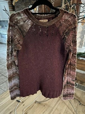 Suéter Manga Larga Royal Robbins, Borgoña Multicolor, Mangas Ganchillo, Talla S Foto 1 de 4