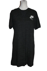 Nike Women's Size Medium Short Sleeve Charcoal Gray Crew Neck Midi T-Shirt Dress - Picture 1 of 2