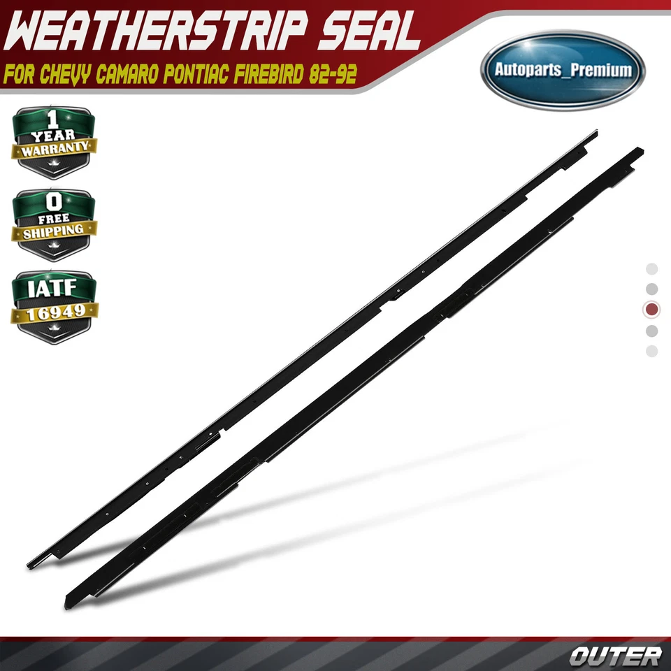 2x Sellos de barrido de ventana de puerta exterior para Chevy Camaro Pontiac Firebird Foto 1 de 4