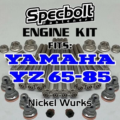Kit de pernos de reconstrucción de motor YZ65 YZ80 YZ85: Yamaha YZ Specbolt níquel se arrastra aspecto Ti Foto 1 de 4