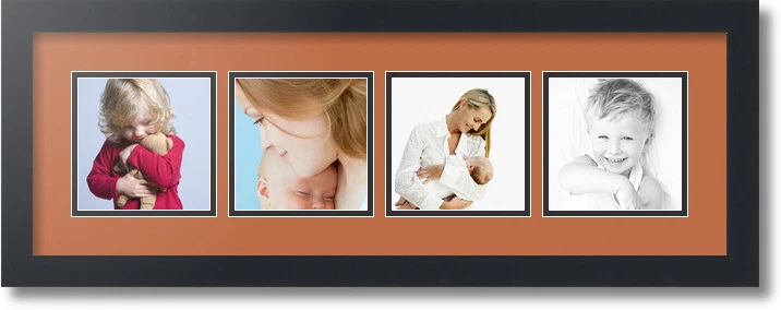 Коврик для коллажа ArtToFrames фоторамка - 4 отверстия 5x5 дюймов матовый черный 17 - Изображение 1 из 1