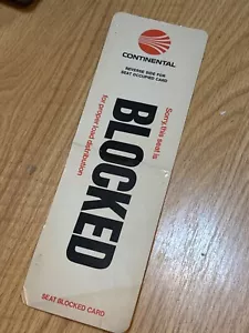 Aviones de vuelo con tarjeta de señalización reservada ocupada/bloqueada de Continental Airlines de colección - Imagen 1 de 5