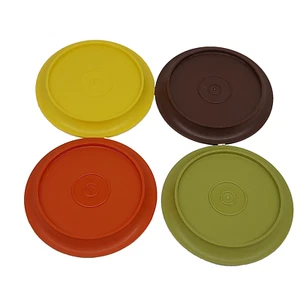 Vintage 1970's Tupperware Mug Lids/Coasters x 4 1313-47 Multicoloured - Picture 1 of 10
