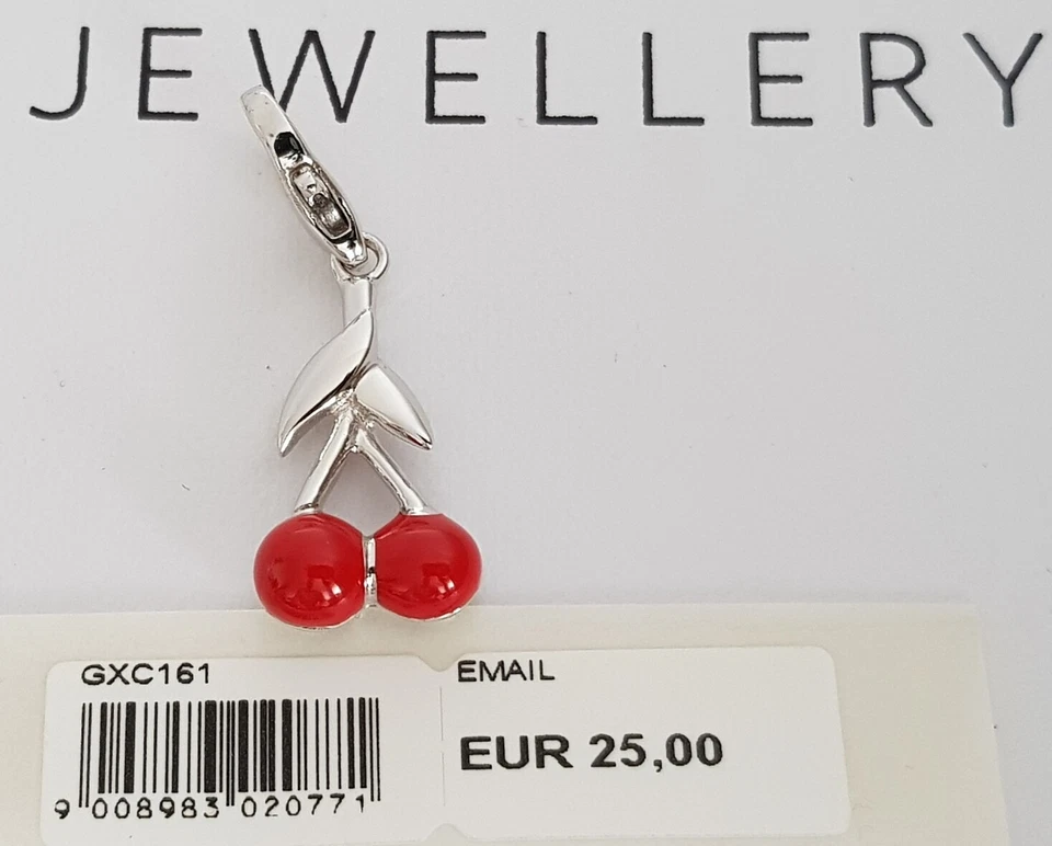 GOOIX CHARM Silber 925 er Charms Anhänger Kirsche Emaille rot NEU 188 - Bild 1 von 1