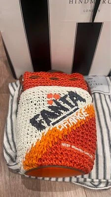 Bolso de hombro para mujer Anya Hindmarch Fanta bandolera cuero rafia naranja Foto 1 de 4