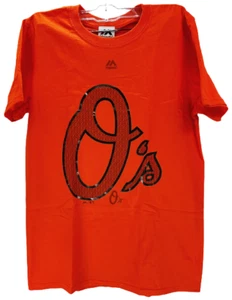 Majestic Athletic Men's Baltimore Orioles Short-Sleeve T-Shirt SMALL DARK Orange - Picture 1 of 8